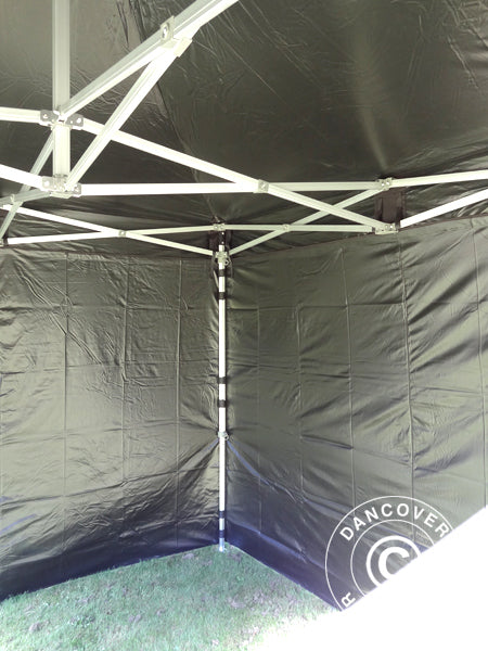 Pop up gazebo FleXtents PRO 3x3 m Black, Flame retardant, incl. 4 sidewalls