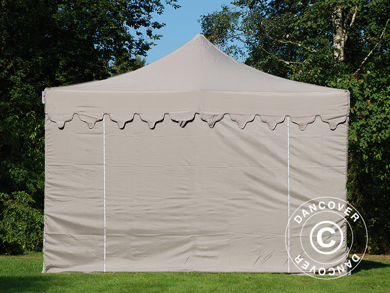Pop up gazebo FleXtents PRO "Morocco" 4x6 m Latte, incl. 8 sidewalls