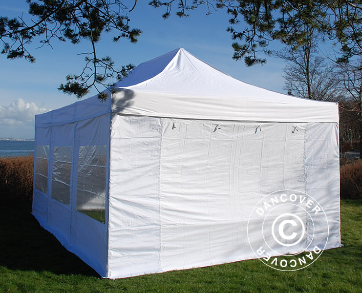Pop up gazebo FleXtents PRO 4x6 m White, incl. 8 sidewalls