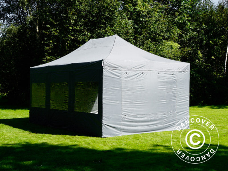Pop up gazebo FleXtents PRO 4x6 m Grey, incl. 8 sidewalls
