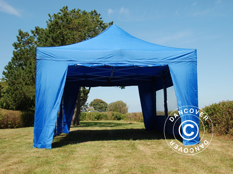 Pop up gazebo FleXtents PRO 4x6 m Blue, incl. 8 sidewalls