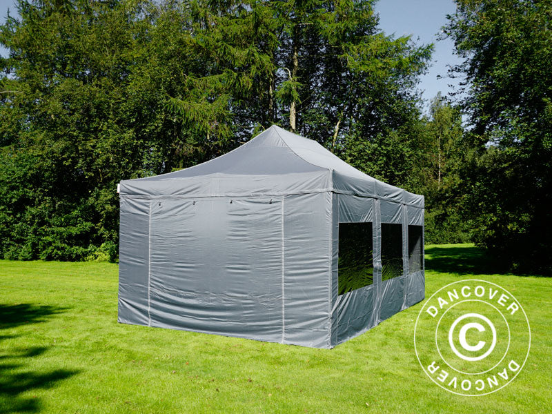Pop up gazebo FleXtents Xtreme 50 4x6 m Grey, incl. 8 sidewalls