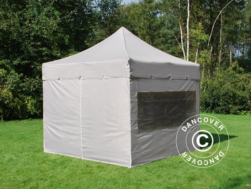 Pop up gazebo FleXtents PRO "Peaked" 4x4 m Latte, incl. 4 sidewalls