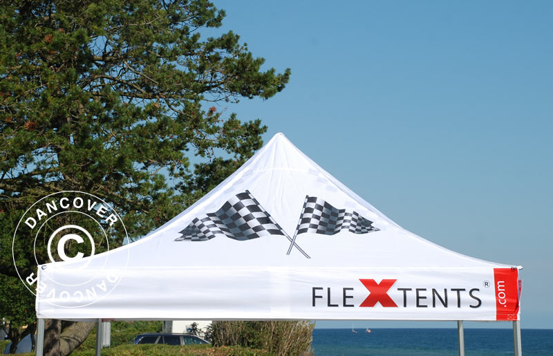 Pop up gazebo FleXtents Xtreme 50 with full digital print, 3x3 m, incl. 4 sidewalls