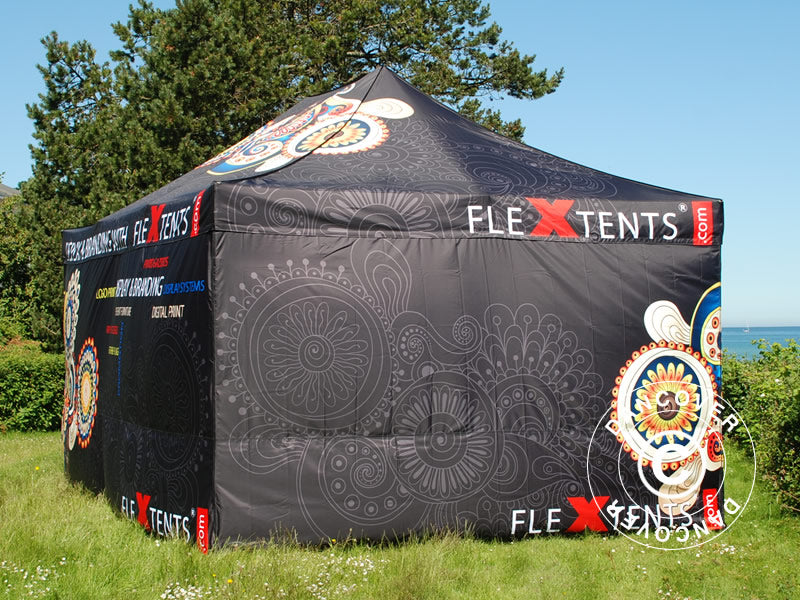Pop up gazebo FleXtents Xtreme 50 with full digital print, 3x6 m, incl. 4 sidewalls