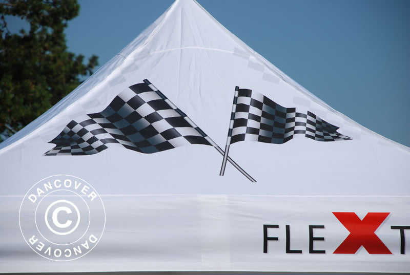 Pop up gazebo FleXtents Xtreme 50 with full digital print, 4x4 m, incl. 4 sidewalls