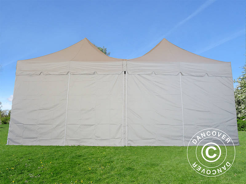 Pop up gazebo FleXtents PRO Peak Pagoda 6x6 m, Latte, Incl. 8 sidewalls