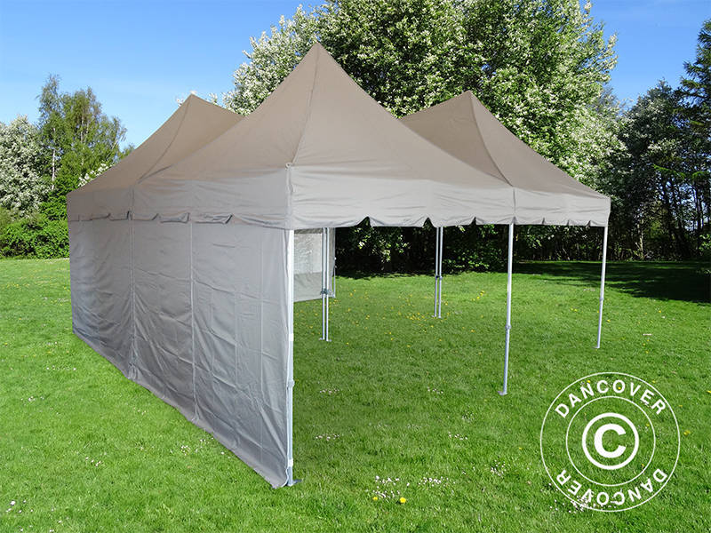 Pop up gazebo FleXtents PRO Peak Pagoda 6x6 m, Latte, Incl. 8 sidewalls