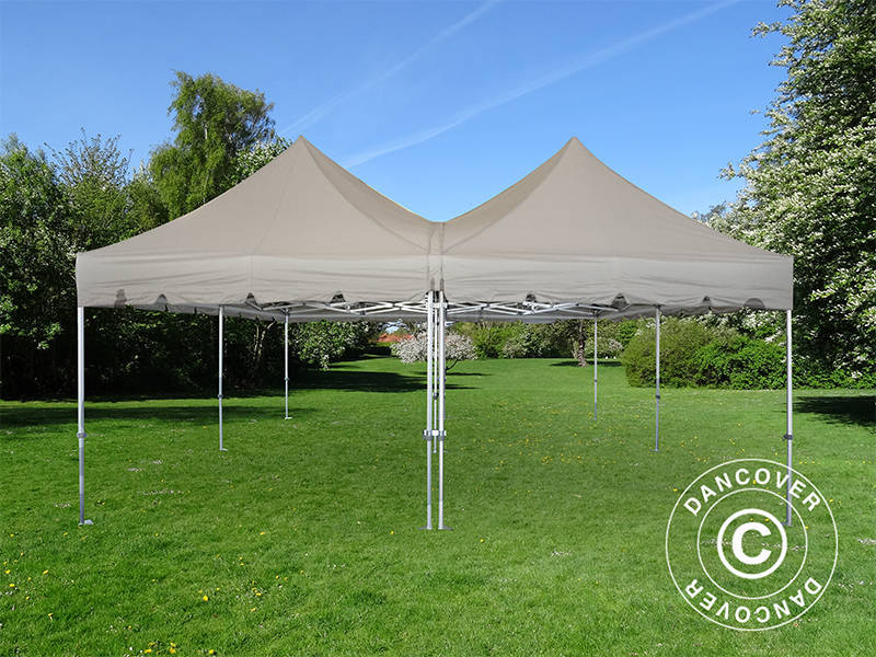 Pop up gazebo FleXtents PRO Peak Pagoda 6x6 m, Latte, Incl. 8 sidewalls