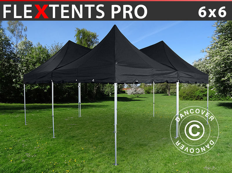 Pop up gazebo FleXtents PRO Peak Pagoda 6x6 m, Black