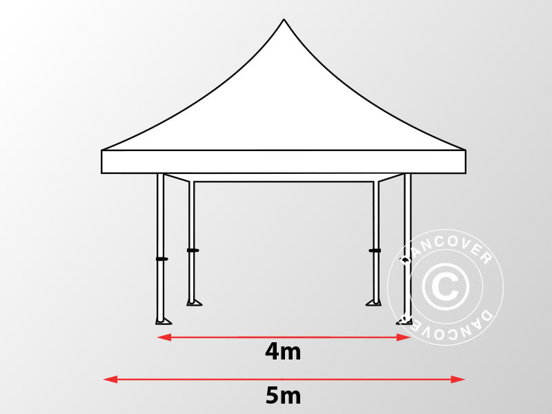 Pop up gazebo FleXtents Pagoda Xtreme 50 4x4 m / (5x5 m) White, incl. 4 sidewalls