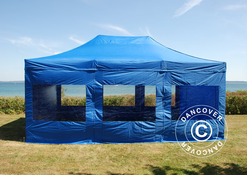Pop up gazebo FleXtents Xtreme 50 4x6 m Blue, incl. 8 sidewalls