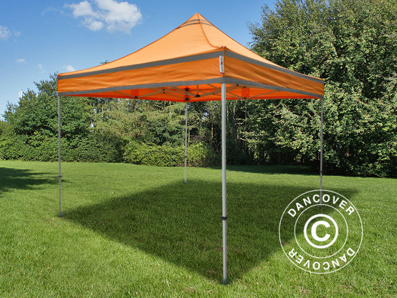 Pop up gazebo FleXtents PRO Work tent 3x3 m Orange Reflective, incl. 4 sidewalls