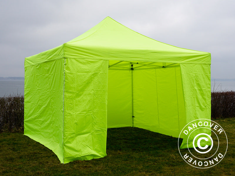 Pop up gazebo FleXtents PRO 4x4 m Neon yellow/green, incl. 4 sidewalls