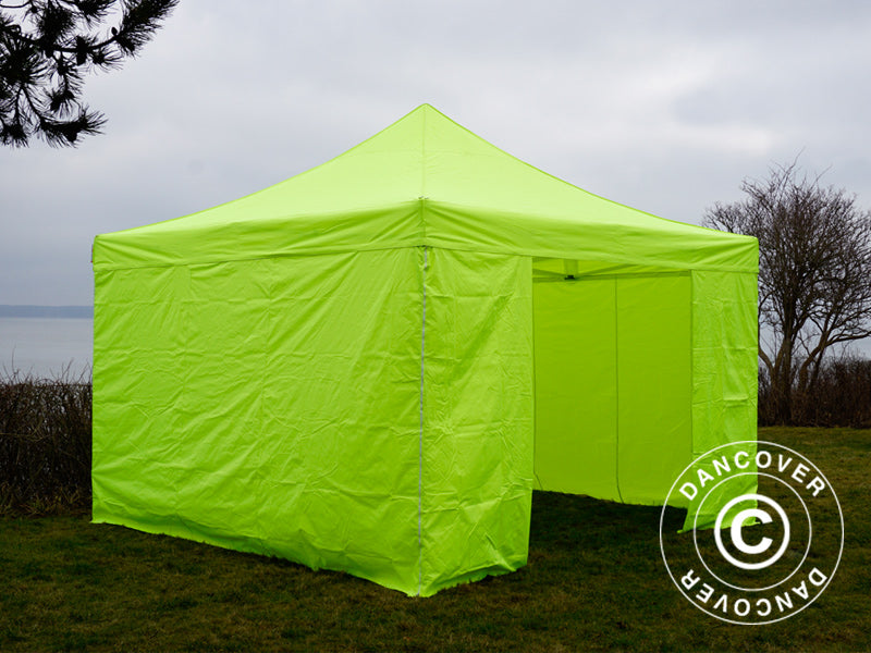 Pop up gazebo FleXtents PRO 4x4 m Neon yellow/green, incl. 4 sidewalls