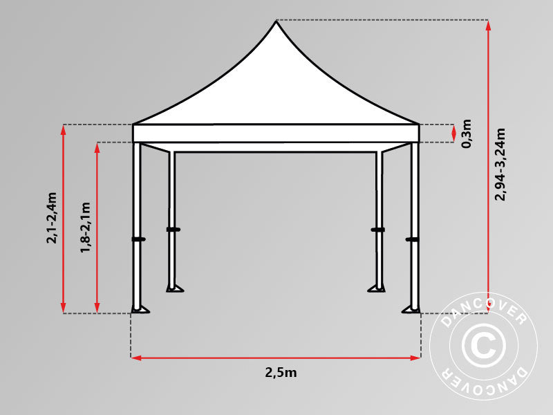 Pop up gazebo FleXtents PRO 2.5x2.5 m White