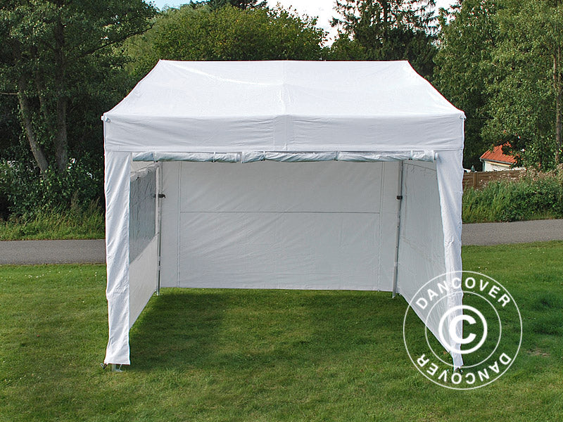 Pop up gazebo FleXtents PRO Trapezo 2x3 m White, incl. 4 sidewalls
