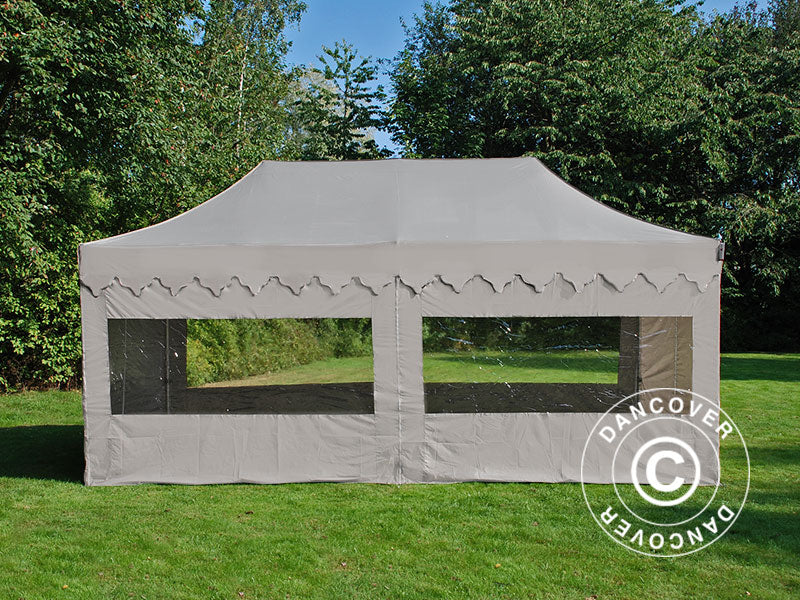 Pop up gazebo FleXtents PRO "Morocco" 3x6 m Latte, incl. 6 sidewalls