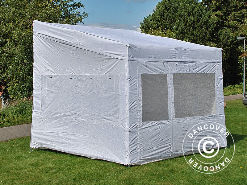 Pop up gazebo FleXtents PRO Trapezo 3x3 m White, incl. 4 sidewalls