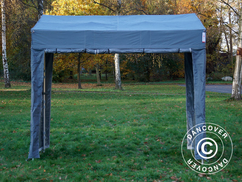 Pop up gazebo FleXtents PRO Trapezo 3x3 m Grey, incl. 4 sidewalls
