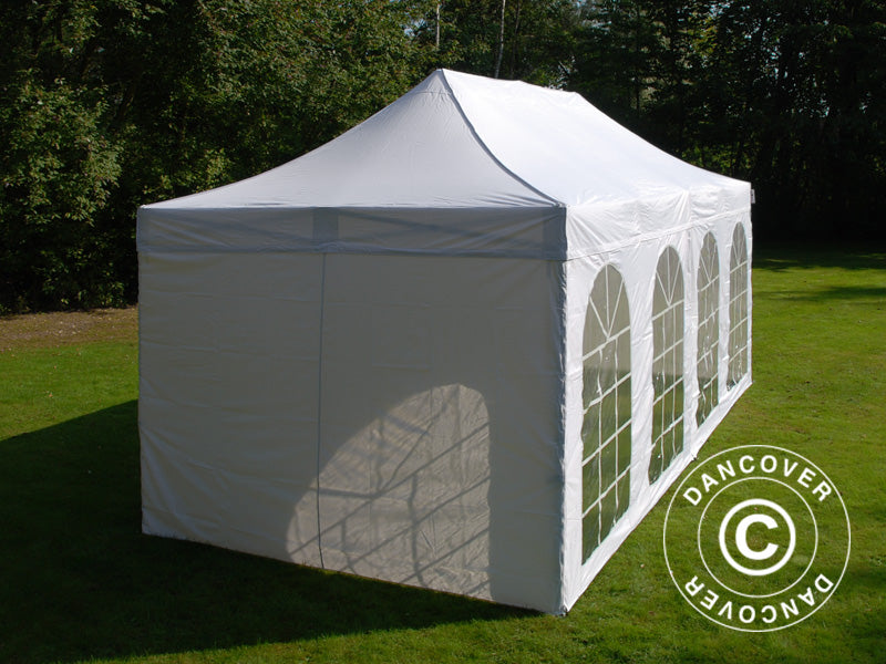 Pop up gazebo FleXtents PRO Vintage Style 3x6 m White, incl. 6 sidewalls