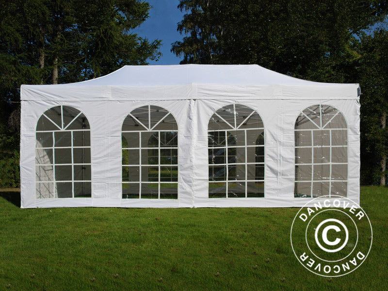 Pop up gazebo FleXtents PRO Vintage Style 3x6 m White, incl. 6 sidewalls