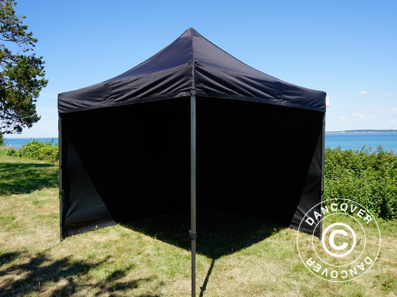 Pop up gazebo FleXtents Basic v.3, 3x3 m Black, incl. 4 sidewalls