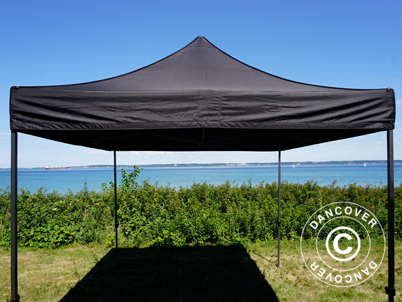 Pop up gazebo FleXtents Basic v.3, 3x3 m Black, incl. 4 sidewalls