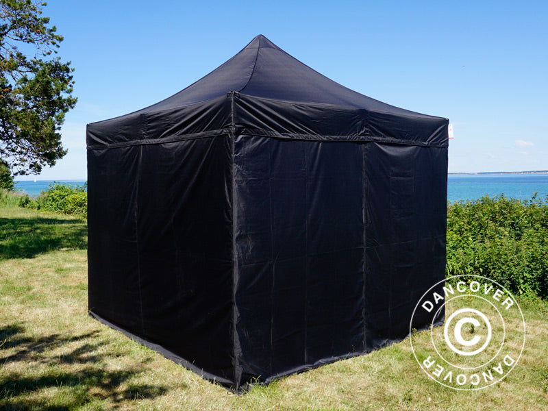 Pop up gazebo FleXtents Basic v.3, 3x3 m Black, incl. 4 sidewalls