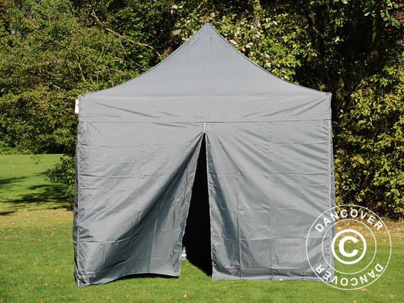 Pop up gazebo FleXtents PRO Steel 3x3 m Grey, incl. 4 sidewalls