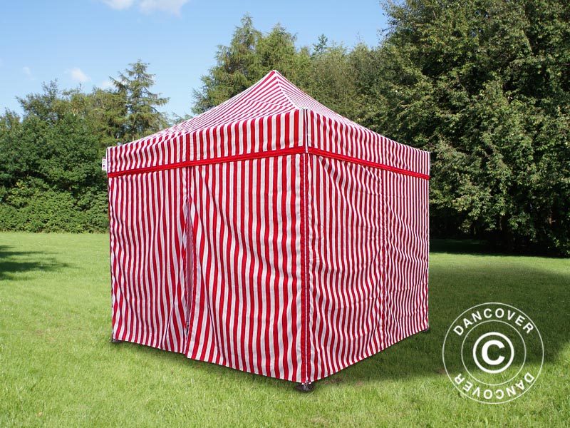 Pop up gazebo FleXtents PRO Steel 3x3 m Striped, incl. 4 sidewalls
