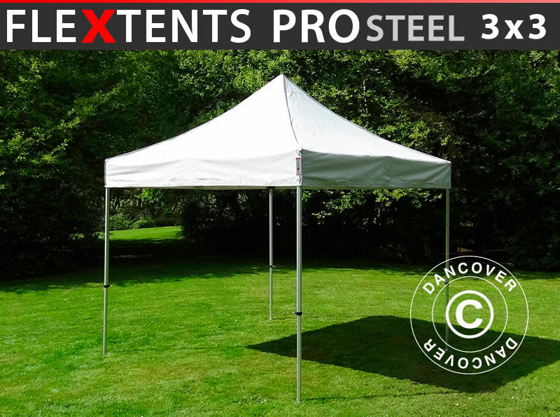 Pop up gazebo FleXtents PRO Steel 3x3 m Silver