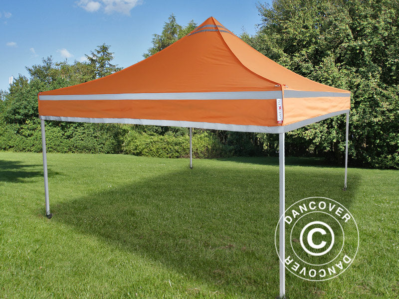 Pop up gazebo FleXtents PRO Steel Work tent 3x3 m Orange Reflective