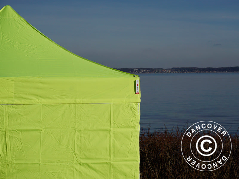Pop up gazebo FleXtents PRO Steel 3x3 m Neon yellow/green, incl. 4 sidewalls ONLY 1 PCS. LEFT