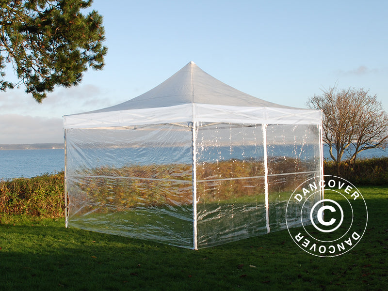 Pop up gazebo FleXtents PRO Steel 3x3 m Clear, incl. 4 sidewalls