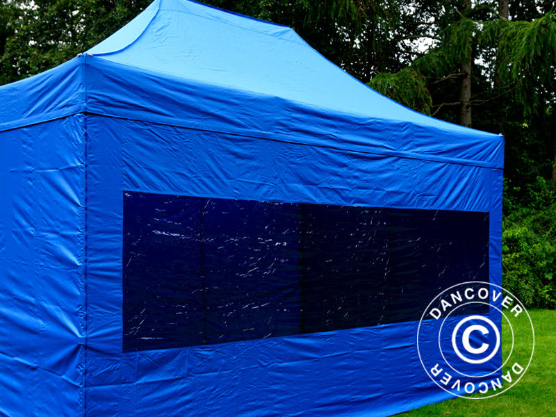Pop up gazebo FleXtents PRO Steel 3x4.5 m, Blue, incl. 4 sidewalls