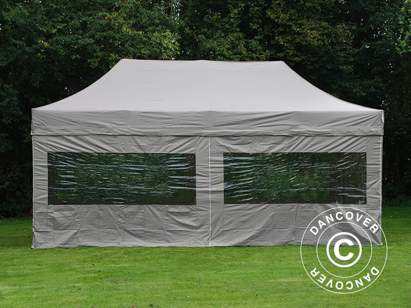 Pop up gazebo FleXtents PRO Steel 3x6 m Latte, incl. 6 sidewalls