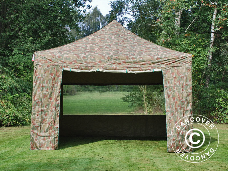 Pop up gazebo FleXtents PRO Steel 4x4 m Camouflage/Military, incl. 4 sidewalls ONLY 2 PCS. LEFT
