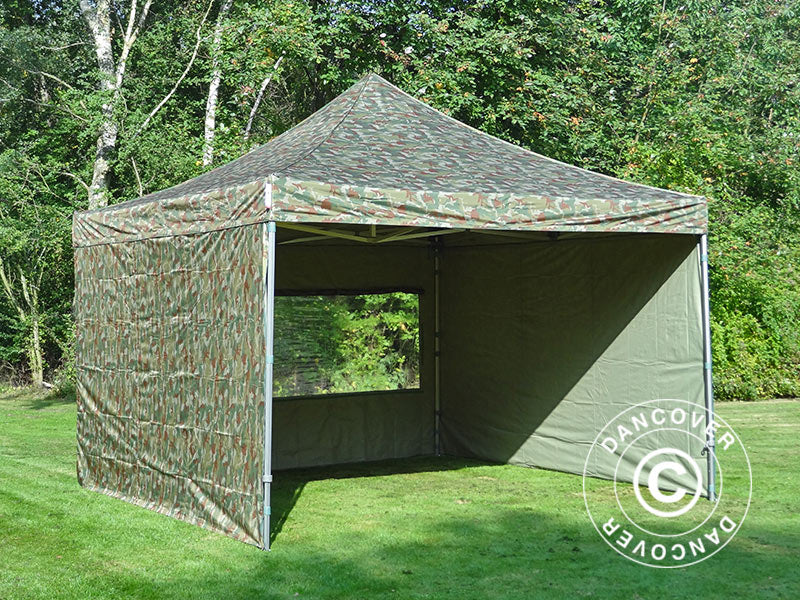 Pop up gazebo FleXtents PRO Steel 4x4 m Camouflage/Military, incl. 4 sidewalls ONLY 2 PCS. LEFT