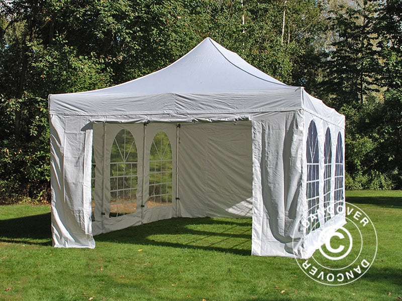 Pop up gazebo FleXtents Steel 4x6 m White, incl. 4 sidewalls