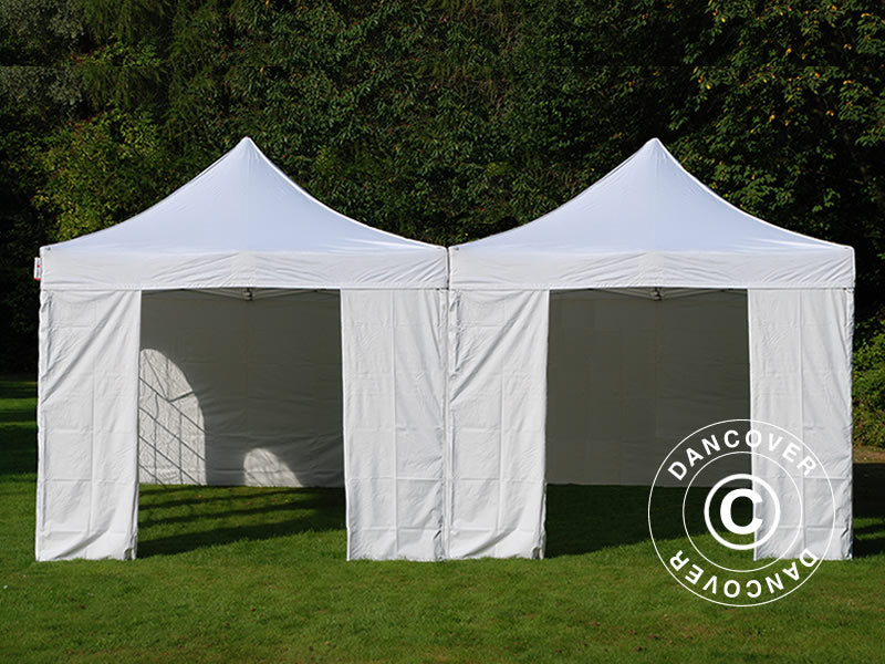 Pop up gazebo FleXtents Steel 6x6 m White, incl. 8 sidewalls