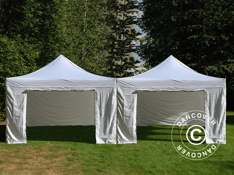 Pop up gazebo FleXtents Steel 8x6 m White, incl. 8 sidewalls