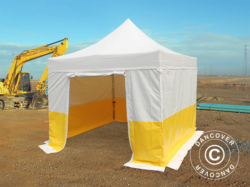 Pop up gazebo FleXtents® PRO 3x3 m, PVC, Work tent, Flame retardant, incl. 4 sidewalls