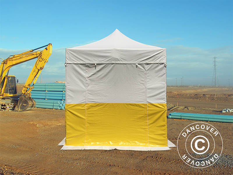 Pop up gazebo FleXtents® PRO 2.5x2.5 m, PVC, Work tent, Flame retardant, incl. 4 sidewalls