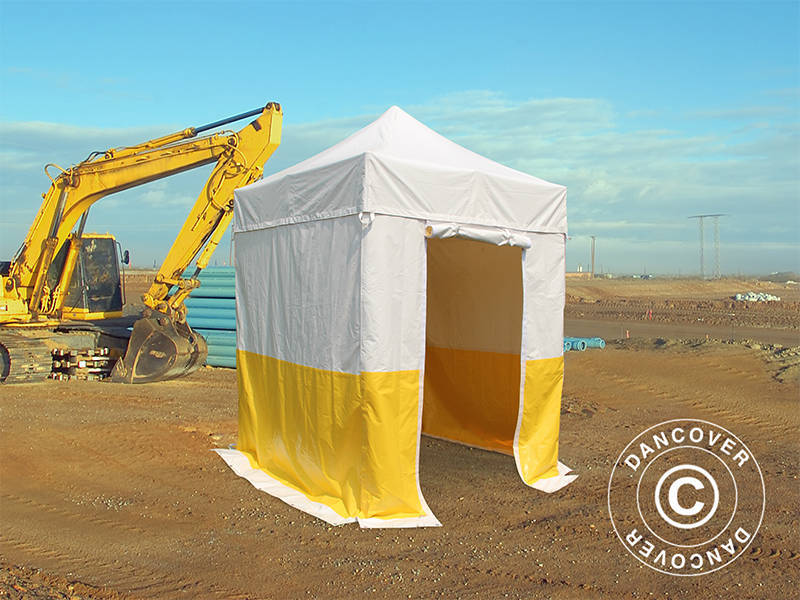 Pop up gazebo FleXtents® PRO 2x2 m, PVC, Work tent, Flame retardant, incl. 4 sidewalls