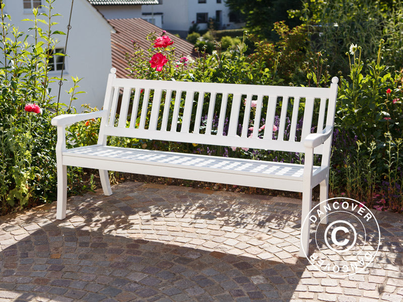 Garden Bench Hohenzollern, 3-Seater, 160 cm, White