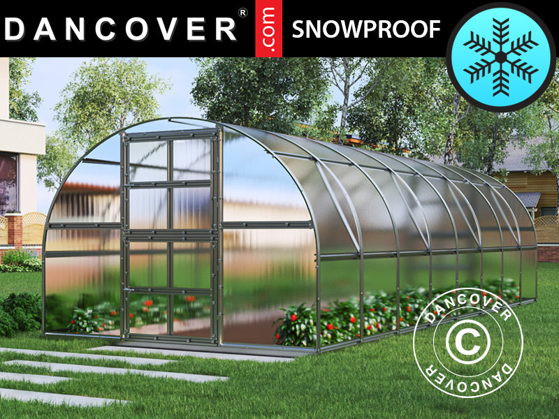 Greenhouse polycarbonate TITAN Arch 320, 24 m², 3x8 m, Silver