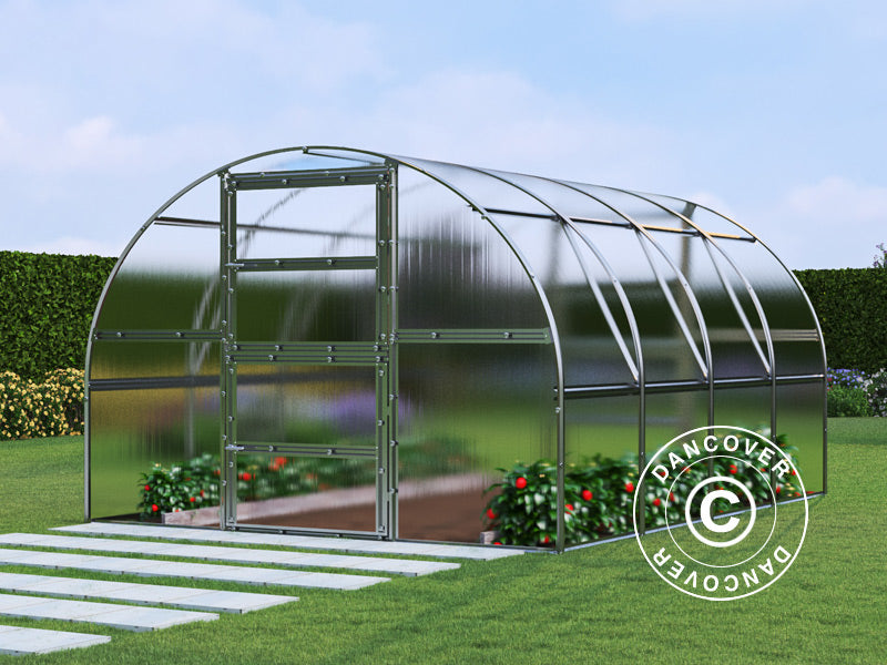 Greenhouse polycarbonate TITAN Arch 280, 12 m², 3x4 m, Silver