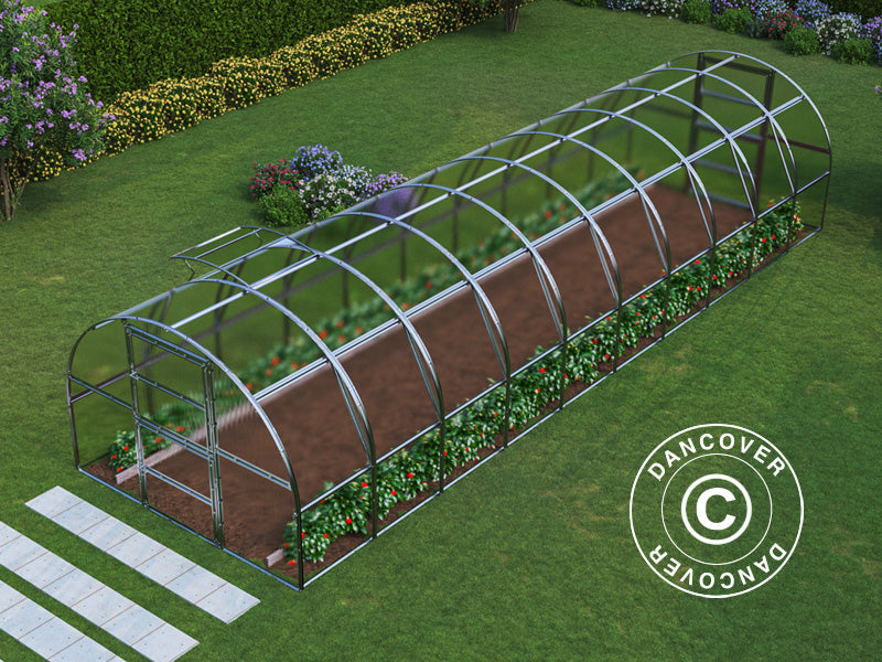 Greenhouse polycarbonate TITAN Arch 280, 30 m², 3x10 m, Silver