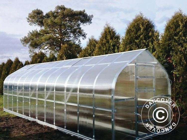 Greenhouse polycarbonate TITAN Dome 320, 30 m², 2.5x12 m, Silver